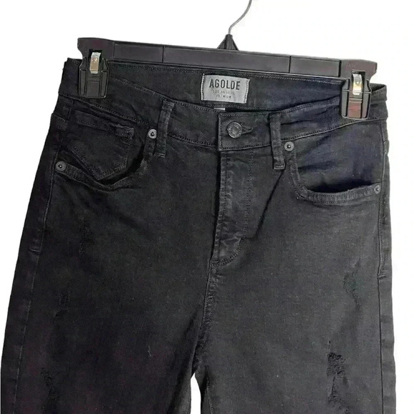 AGOLDE Sophie Distressed High Rise Skinny Crop Jean Size 26 - Picture 3 of 9
